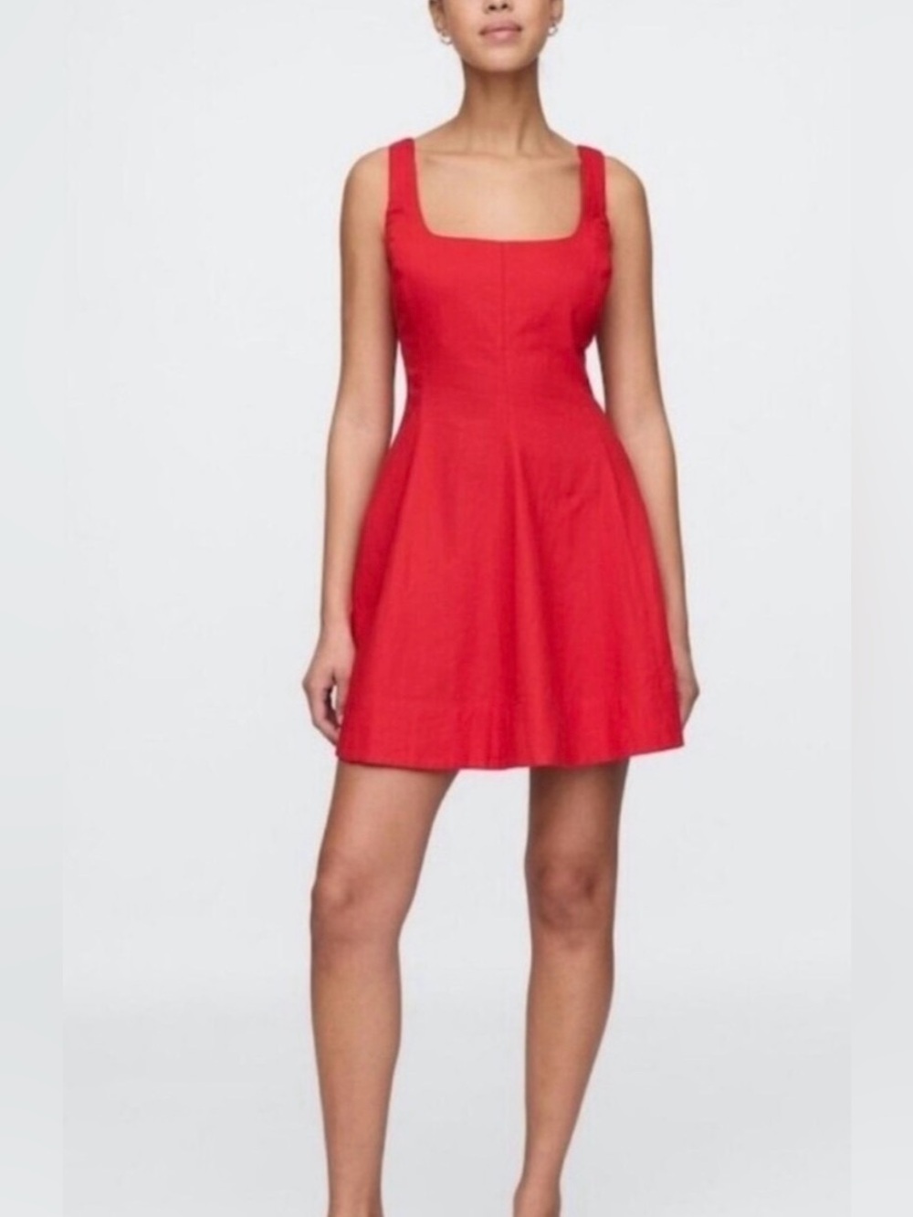 GAP Red Square-Neck Mini Dress